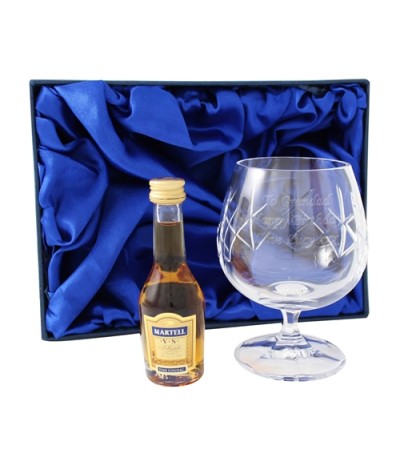 Engraved Crystal Glass & Brandy Gift Set