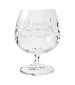 Engraved Small Crystal Brandy Glass