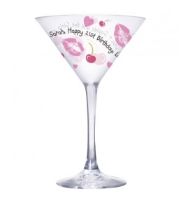 Personalised Lips & Cherry Cocktail Glass