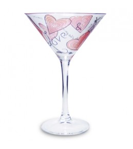 Personalised Love & Kisses Cocktail Glass