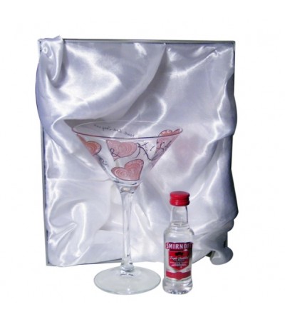 Personalised Love & Kisses Cocktail Glass & Vodka