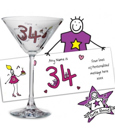 Personalised Purple Ronnie Cocktail Glass - Middle Age Female