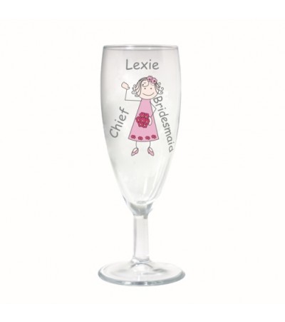 Personalised Young Lady Wedding Flute