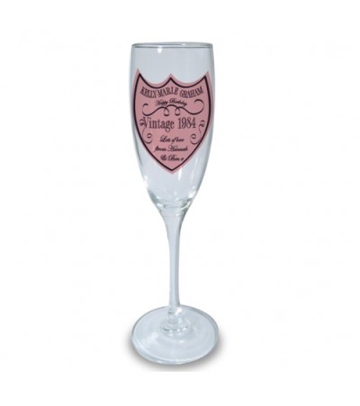 Personalised Champagne Label Flute Glass