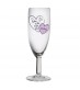 Personalised Butterfly Hearts Wedding Flute Glass