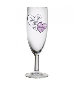 Personalised Hearts Wedding Flute Glass