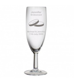 Personalised Rings Wedding Flute Glass