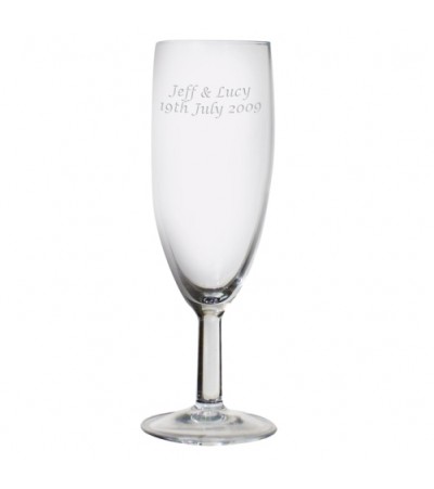 Engraved Traditional Toasting Flute Glass