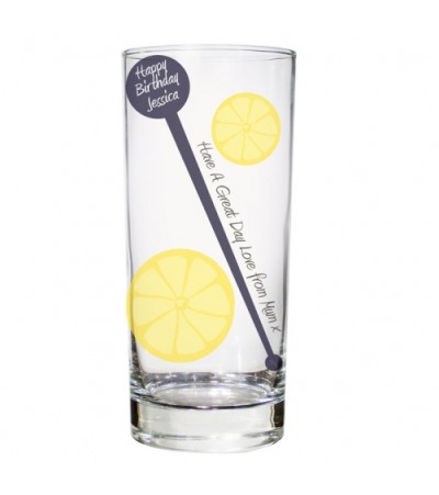 Personalised Lemon & Stirrer Glass