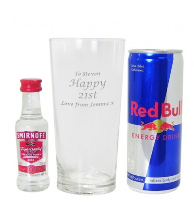 Personalised Vodka & Redbull Gift Set