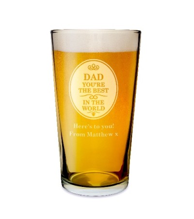 Personalised Best in The World Pint Glass