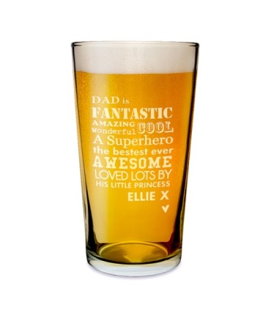 Personalised He Is Pint Glass