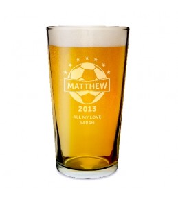 Personalised Football Pint Glass