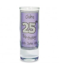 Personalised Lilac Happy Birthday Shot Glass