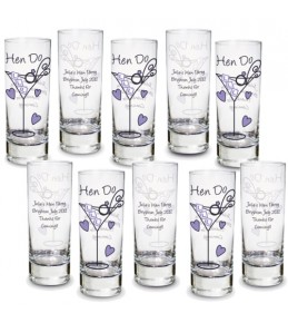Personalised Hen Do Shot Glass 10 Pack