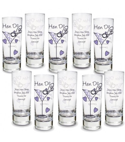 Personalised Hen Do Shot Glass 10 Pack