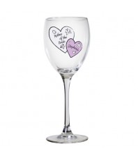 Personalised Butterfly Hearts Wedding Wine Glass