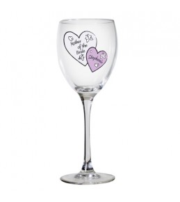Personalised Butterfly Hearts Wedding Wine Glass
