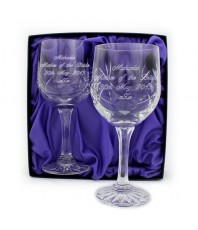 Pair of Personalised Crystal Wine Glasses