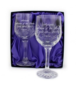 Pair of Personalised Crystal Wine Glasses