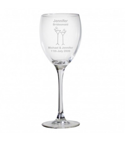 Personalised Designer Wedding Wine Glass