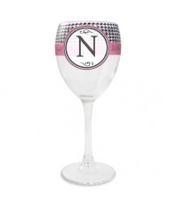 Personalised Houndstooth Wine Glass