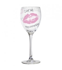 Personalised Kiss Wine Glass