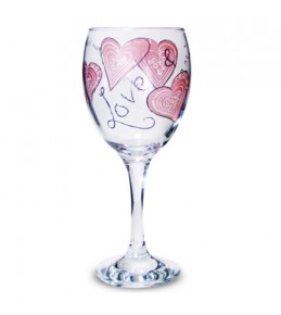 Personalised Love & Kisses Wine Glass